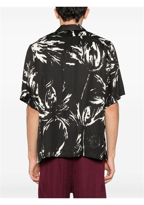 Black printed shirt Wales Bonner - men WALES BONNER | MS25SH08VI059900